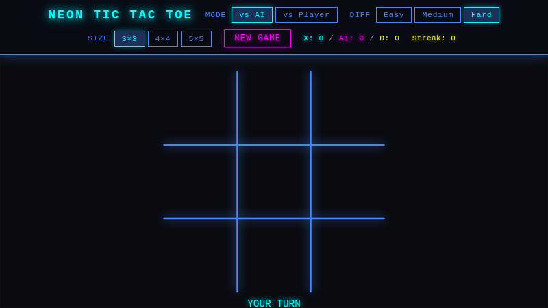 NEON TIC TAC TOE